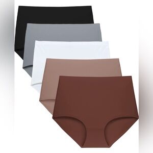 FallSweet No Show High Waist Briefs Underwear 5 Pk Women Seamless Panties Sz L